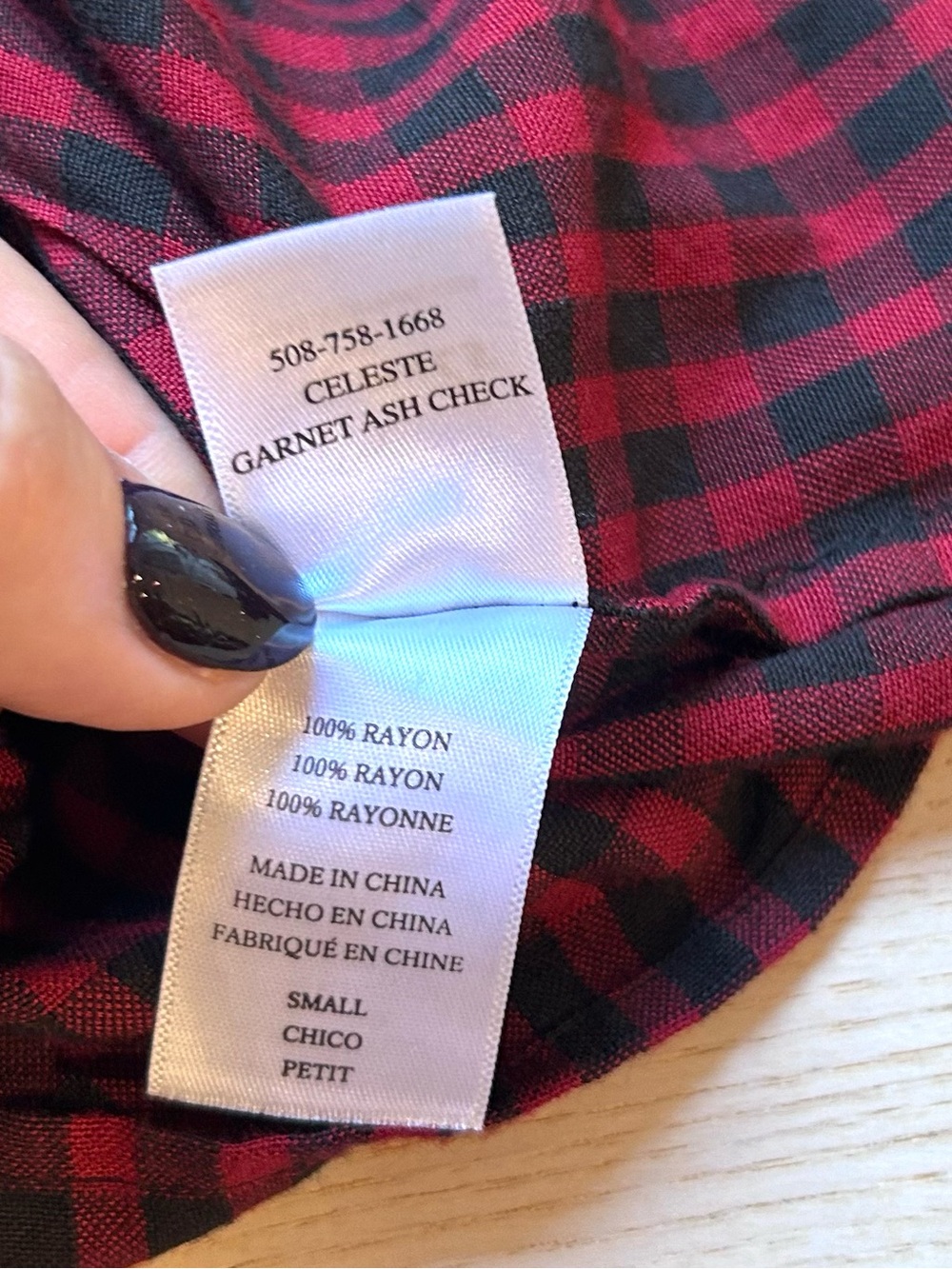 Rails Celeste Garnet Ash Check Plaid Flannel Peplum Top Casual Cozy Size S - Picture 11 of 11